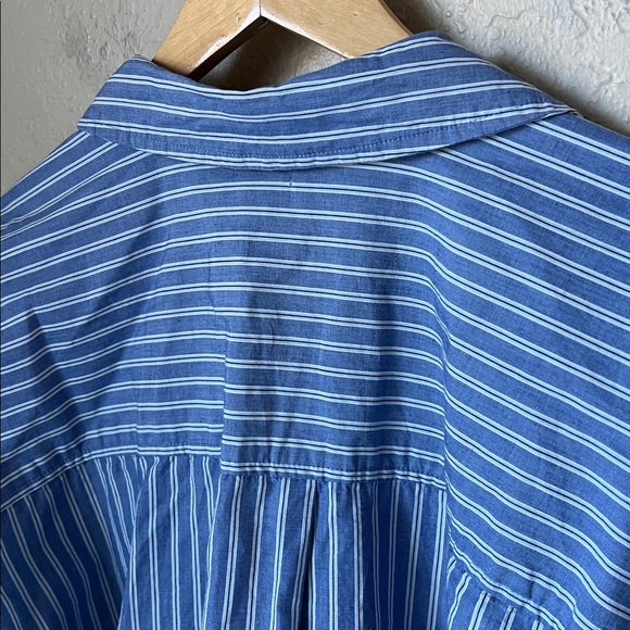 Anthropologie maeve striped relaxed fit painted blue and white swing top - Picture 8 of 11